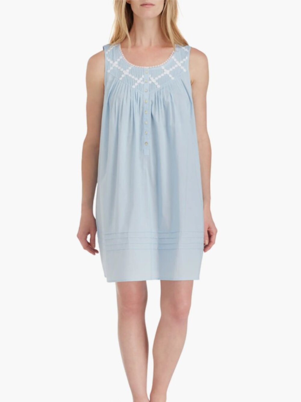 Eileen West Sky Blue Cotton Nightgown - Medium NWT